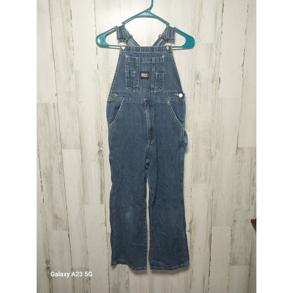 Key Blue Jean Denim Overalls Kids Youth Size 10